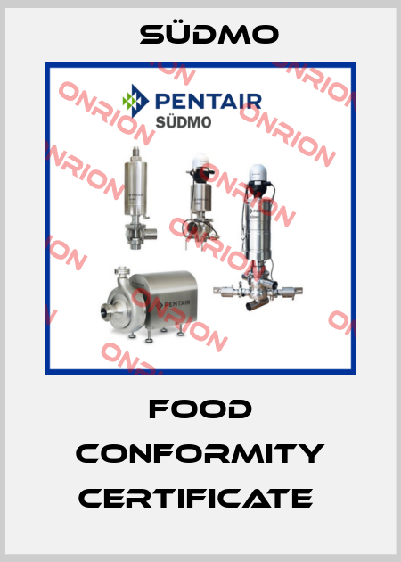 Food conformity certificate  Südmo