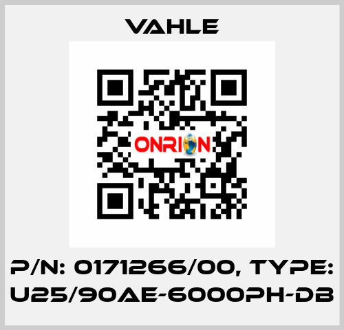 P/n: 0171266/00, Type: U25/90AE-6000PH-DB Vahle