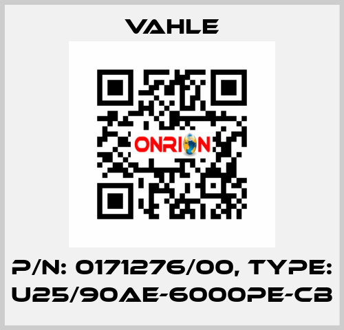 P/n: 0171276/00, Type: U25/90AE-6000PE-CB Vahle