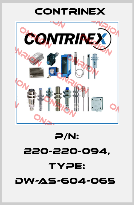 P/N: 220-220-094, Type: DW-AS-604-065  Contrinex