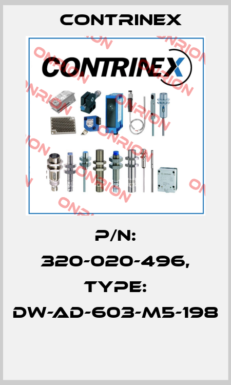 P/N: 320-020-496, Type: DW-AD-603-M5-198  Contrinex