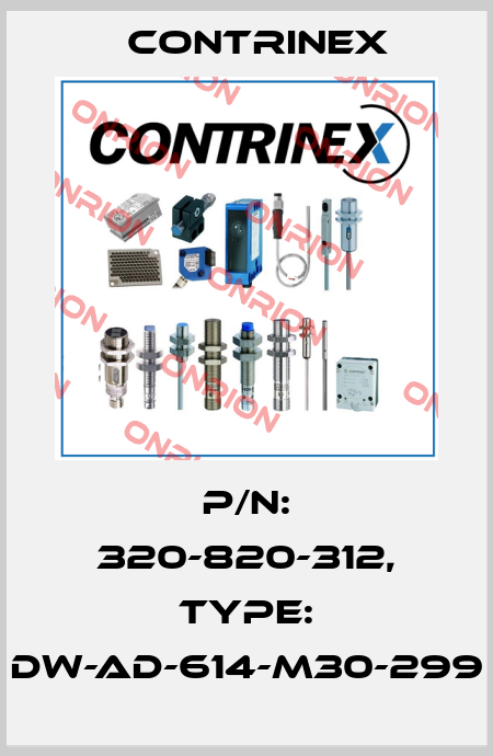 p/n: 320-820-312, Type: DW-AD-614-M30-299 Contrinex