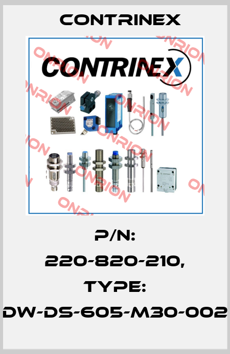 p/n: 220-820-210, Type: DW-DS-605-M30-002 Contrinex