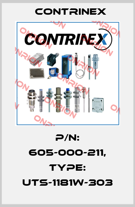 p/n: 605-000-211, Type: UTS-1181W-303 Contrinex