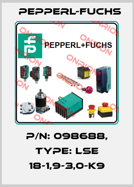 p/n: 098688, Type: LSE 18-1,9-3,0-K9 Pepperl-Fuchs