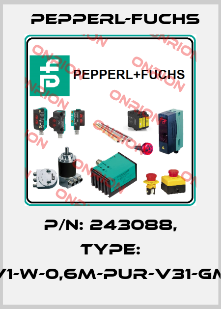 p/n: 243088, Type: V1-W-0,6M-PUR-V31-GM Pepperl-Fuchs
