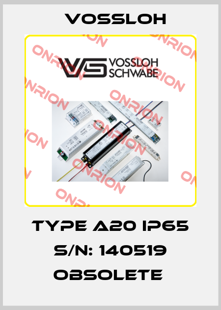 Type A20 IP65 S/N: 140519 obsolete  Vossloh