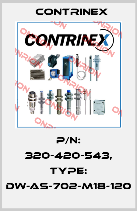 p/n: 320-420-543, Type: DW-AS-702-M18-120 Contrinex