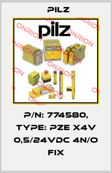 p/n: 774580, Type: PZE X4V 0,5/24VDC 4n/o fix Pilz