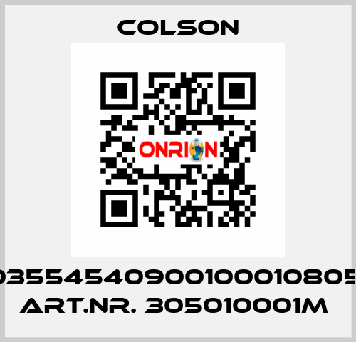 03554540900100010805  ART.NR. 305010001M  Colson