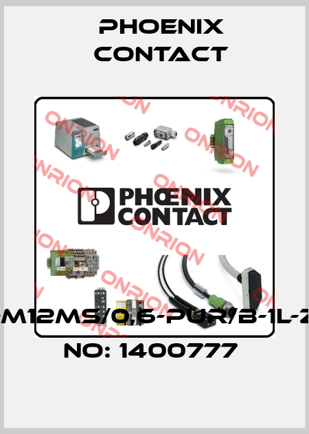 SAC-3P-M12MS/0,6-PUR/B-1L-Z-ORDER NO: 1400777  Phoenix Contact
