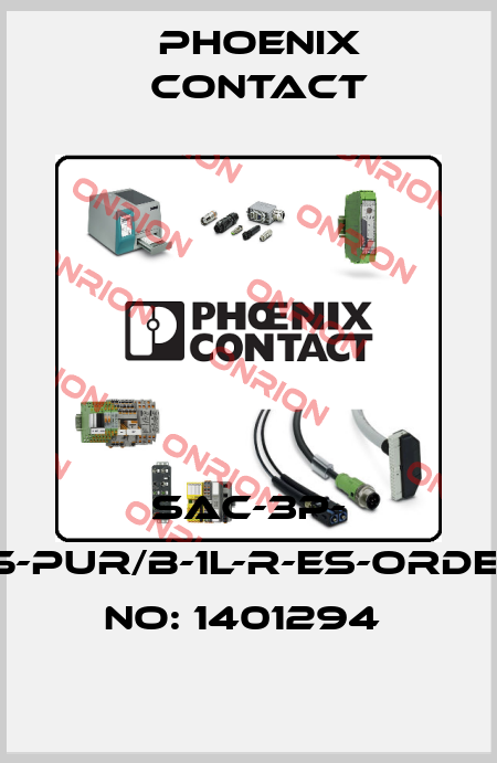 SAC-3P- 1,5-PUR/B-1L-R-ES-ORDER NO: 1401294  Phoenix Contact