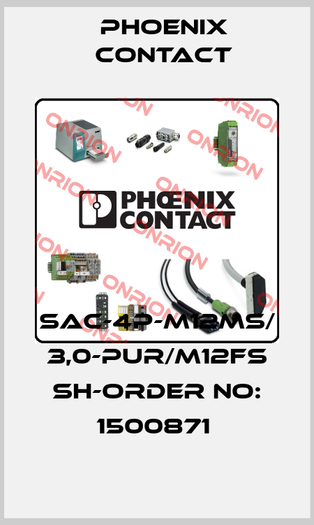 SAC-4P-M12MS/ 3,0-PUR/M12FS SH-ORDER NO: 1500871  Phoenix Contact