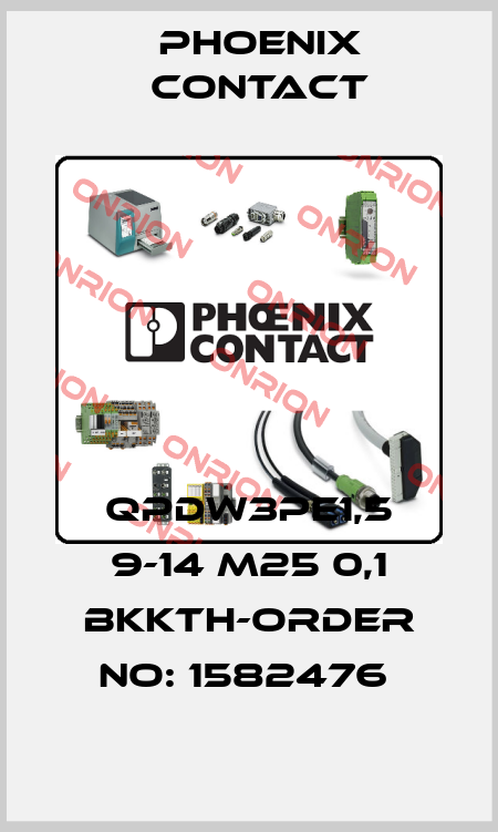 QPDW3PE1,5 9-14 M25 0,1 BKKTH-ORDER NO: 1582476  Phoenix Contact