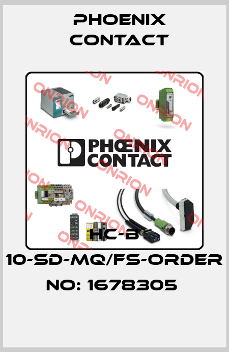 HC-B 10-SD-MQ/FS-ORDER NO: 1678305  Phoenix Contact