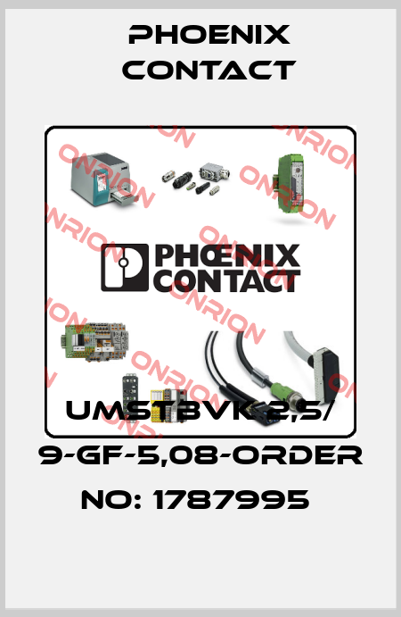 UMSTBVK 2,5/ 9-GF-5,08-ORDER NO: 1787995  Phoenix Contact