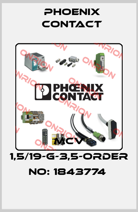 MCV 1,5/19-G-3,5-ORDER NO: 1843774  Phoenix Contact