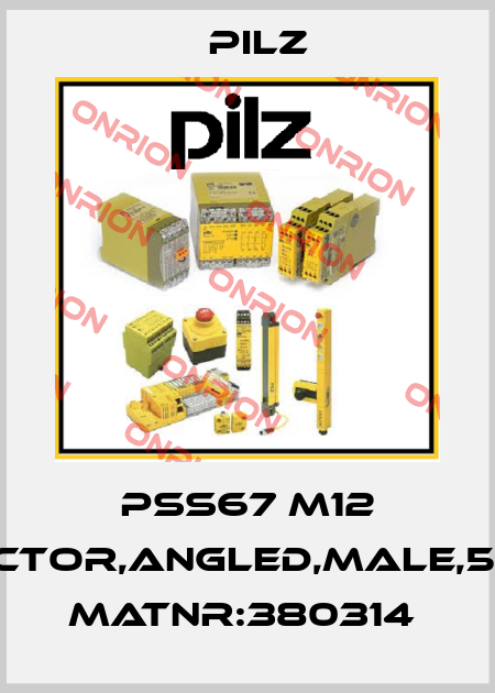 PSS67 M12 connector,angled,male,5pole,B MatNr:380314  Pilz