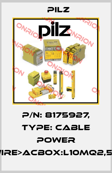 p/n: 8175927, Type: Cable Power DD4wire>ACbox:L10mQ2,5BrSK Pilz