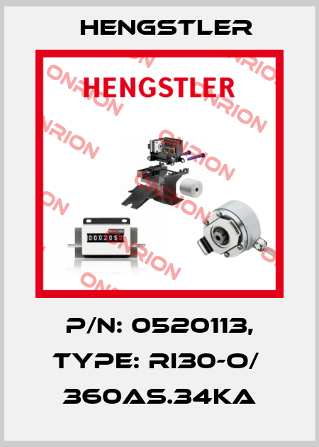 p/n: 0520113, Type: RI30-O/  360AS.34KA Hengstler