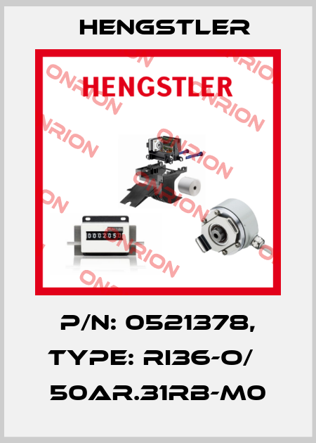 p/n: 0521378, Type: RI36-O/   50AR.31RB-M0 Hengstler