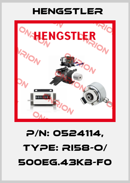 p/n: 0524114, Type: RI58-O/ 500EG.43KB-F0 Hengstler