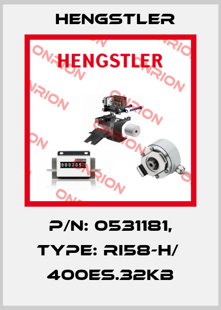 p/n: 0531181, Type: RI58-H/  400ES.32KB Hengstler