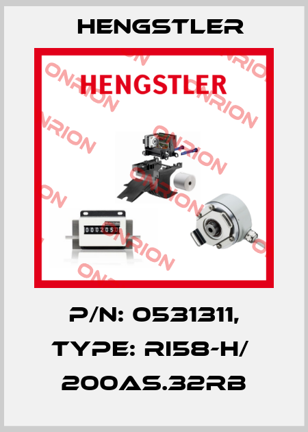 p/n: 0531311, Type: RI58-H/  200AS.32RB Hengstler