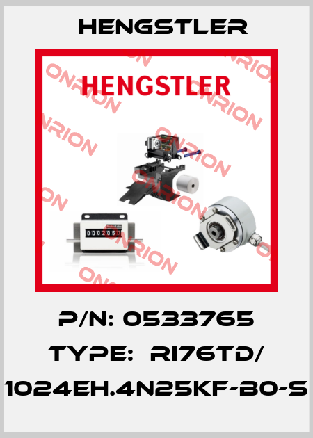 P/N: 0533765 Type:  RI76TD/ 1024EH.4N25KF-B0-S Hengstler