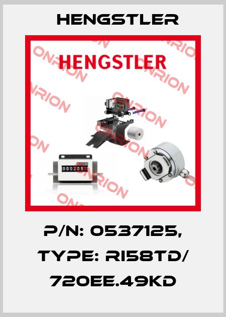 p/n: 0537125, Type: RI58TD/ 720EE.49KD Hengstler
