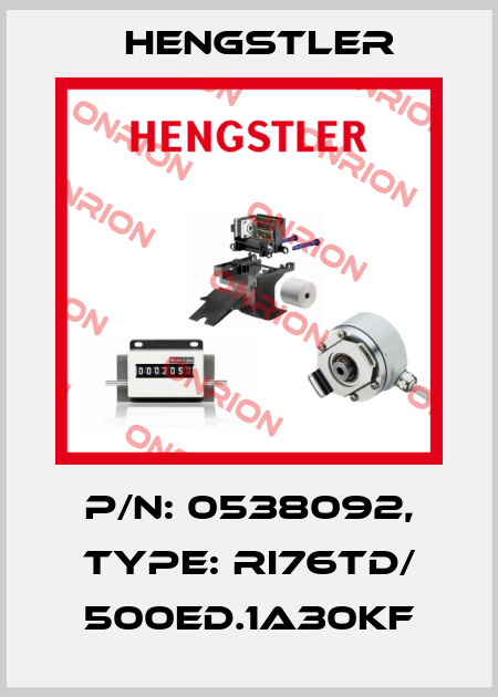 p/n: 0538092, Type: RI76TD/ 500ED.1A30KF Hengstler