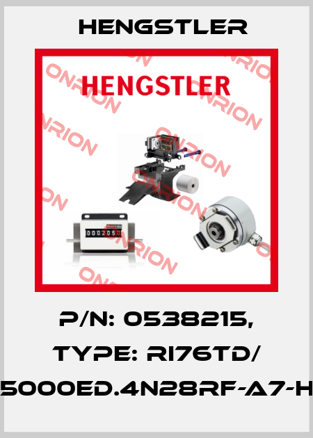 p/n: 0538215, Type: RI76TD/ 5000ED.4N28RF-A7-H Hengstler