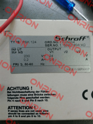 PSK 124 3HE 6TE 24V 0,6A (001 13105-004)  Schroff