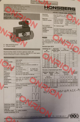 HD2KO1-020.GM.025.IP65/0213 Honsberg