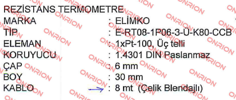 RT08-1P06-3-Ü-K80-CCB  Elimko