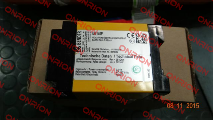 B916382 UG140P DC 24V UG obsolete, replaced by IR425-D4-1 (B91036403) or  B71036320 (isoUG425-D4-4) Bender