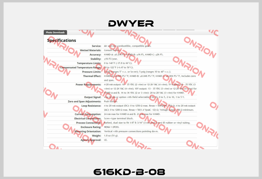 616KD-B-08  Dwyer