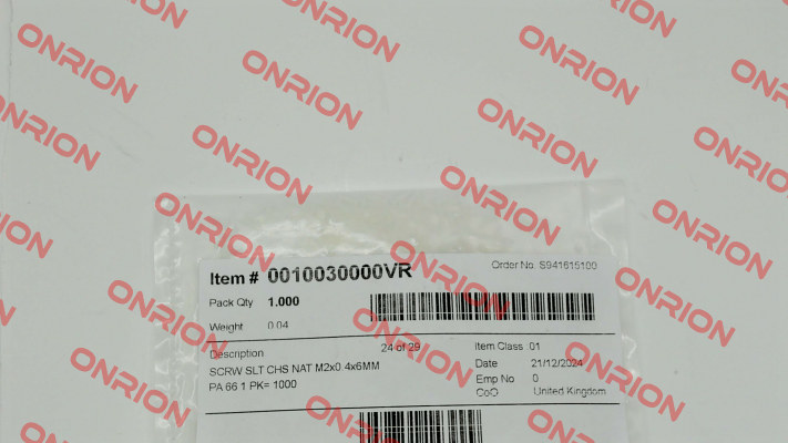 0010030000VR Essentra Components