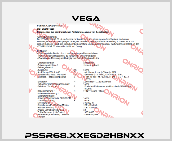 PSSR68.XXEGD2H8NXX  Vega