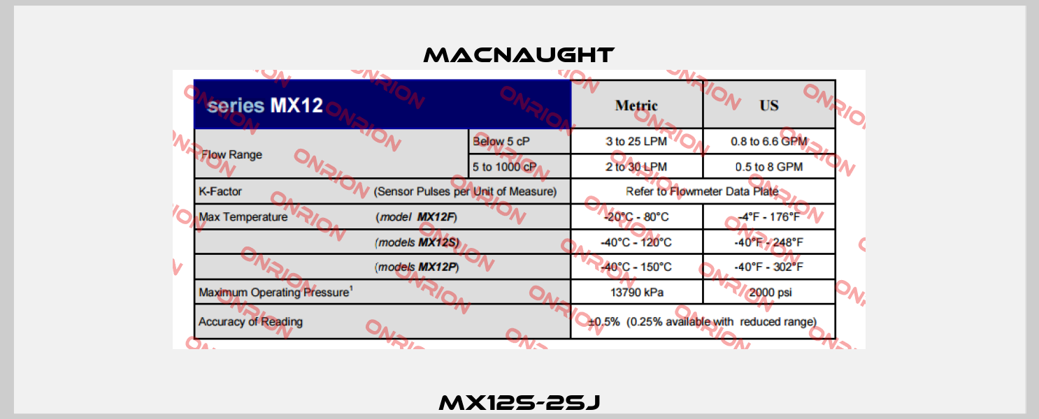 MX12S-2SJ MACNAUGHT