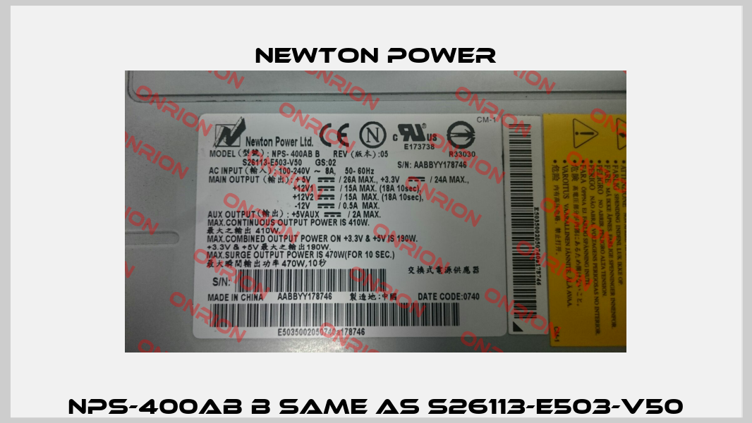 NPS-400AB B same as S26113-E503-V50 NEWTON POWER