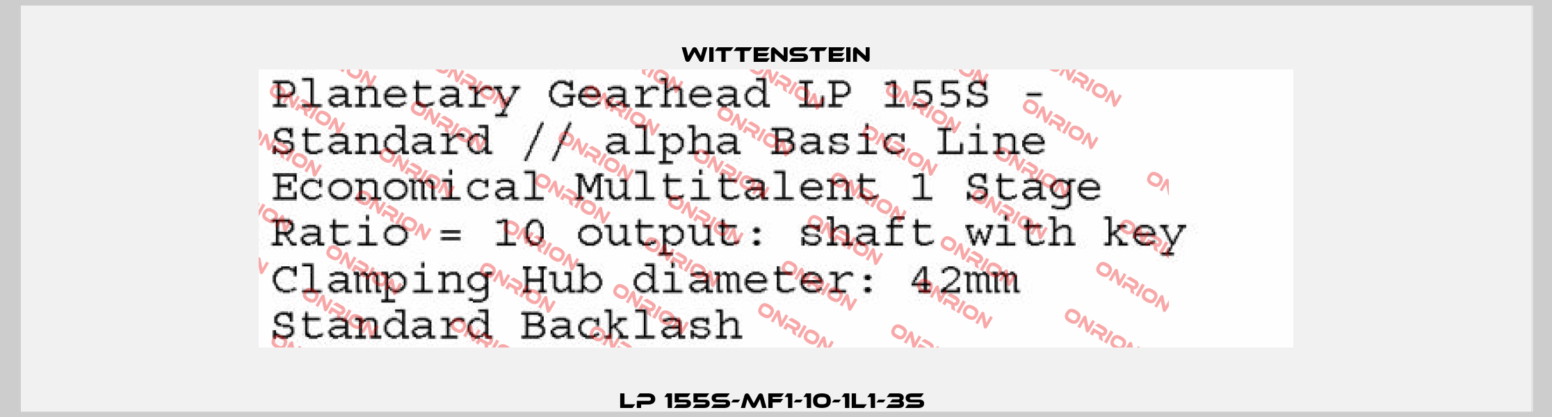 LP 155S-MF1-10-1L1-3S  Wittenstein