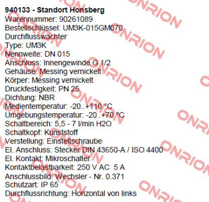 UM3K-015GM070  Honsberg