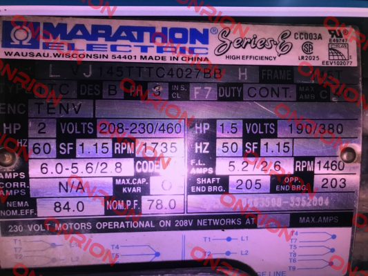 145TTTC4027BB obsolete, replaced by 145TTFC6027  Marathon (Regal)