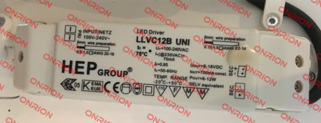 LLVC12B UNI obsolete, alternative LMC15W700-Z  and LMC20-700  Hep group-FN LIGHT