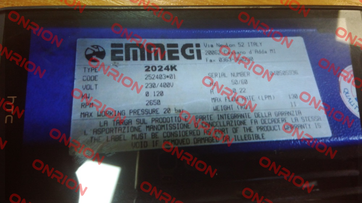 2024K -230/400 V (Code252403001) Emmegi