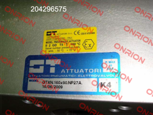 GTXN.160x90.DA.NP27A.F10/F12.000 / 58045 GT Attuatori