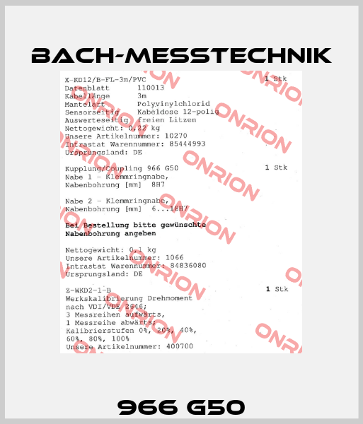 966 G50 Bach-messtechnik