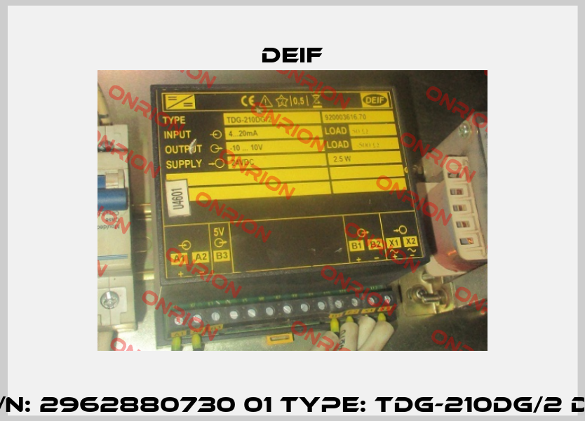 P/N: 2962880730 01 Type: TDG-210DG/2 DC Deif