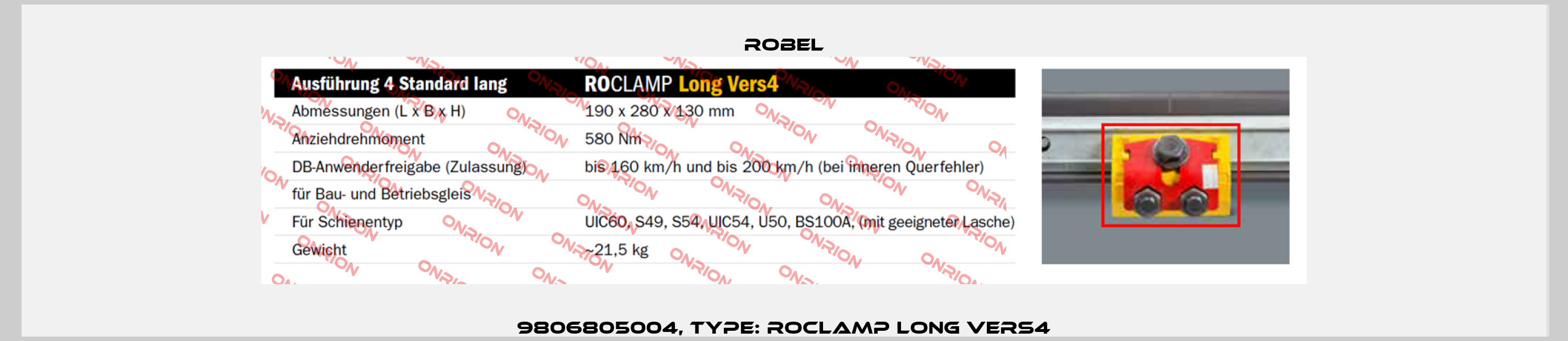 9806805004, Type: ROCLAMP Long Vers4 Robel